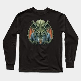 Cthulhu For President USA 2024 Election (Green Cthulhu) Long Sleeve T-Shirt